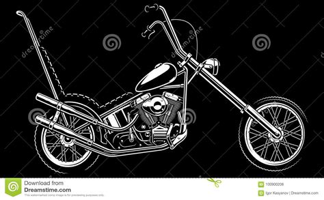 Classic American Motorcycle On White Background Stock Illustration