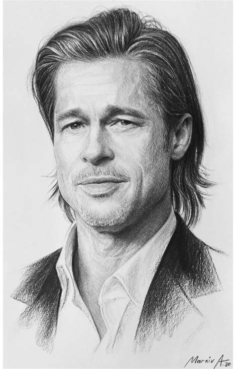 Brad Pitt Drawing By Andriy Markiv Saatchi Art