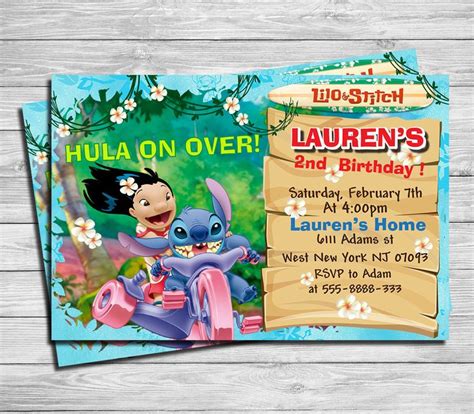 Lilo And Stitch Birthday Party Invitation - Digital Printable Personali