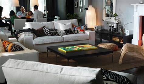 Ikea Living Room Inspiration With Wooden Decoration Model