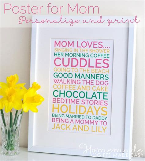 We've found 7 diy gifts mom will love. 20 Homemade Mothers Day Gifts You Can Make for Your Mom ...