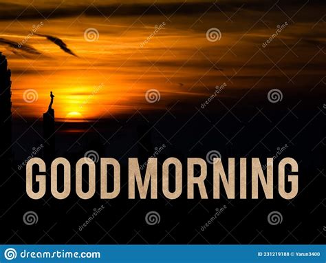 Good Morning With Nature Sunrise Stock Photo Image Of Silhouette
