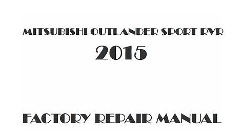 mitsubishi outlander sport manual