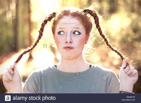 Woman Pigtail Hi Res Stock Photography And Images Alamy