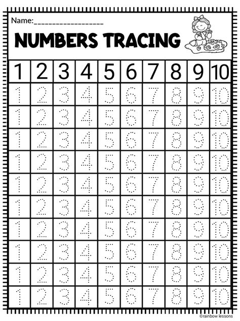 Learn My Numbers Worksheets