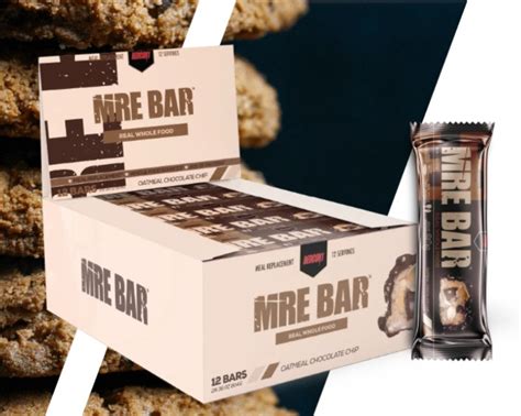Redcon1 Mre Protein Bar Box Of 12 Oatmeal Chocolate Chip