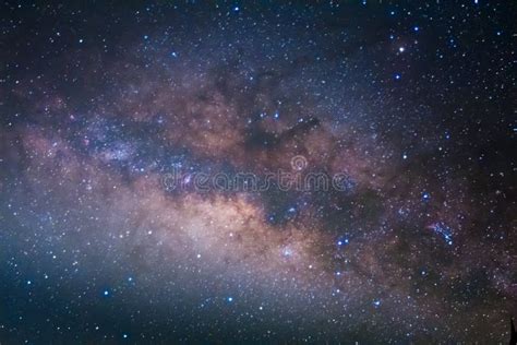 The Milky Way Galaxy S Center Long Exposure Photograph Stock Photo
