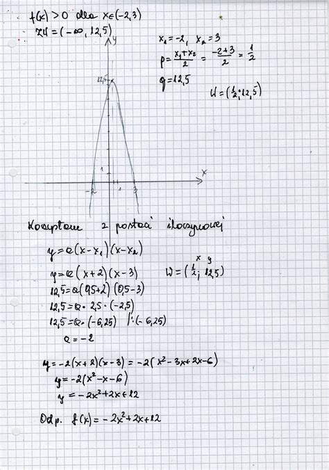Wyznacz Wzór Funkcji Kwadratowej F Wiedząc że - Napisz wzór funkcji kwadratowej w postaci ogólnej wiedząc, że przyjmuje