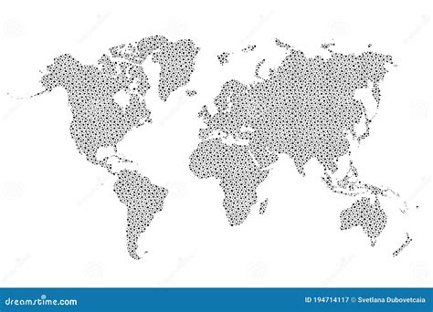 World Map Hand Drawn Dot Dotted Map World Earth Global Point Travel