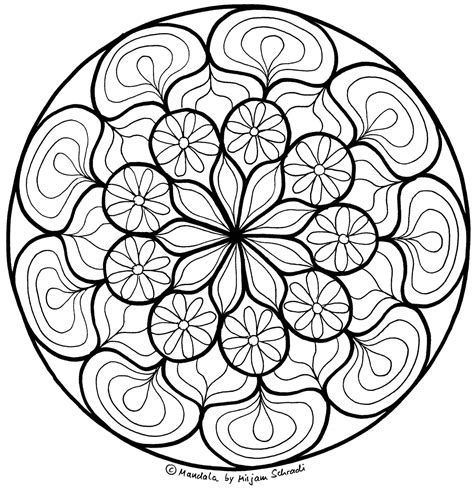 Mandala zum ausdrucken kostenlos gb pics. Blumen-Mandala Zum Entspannen Für Erwachsene ...