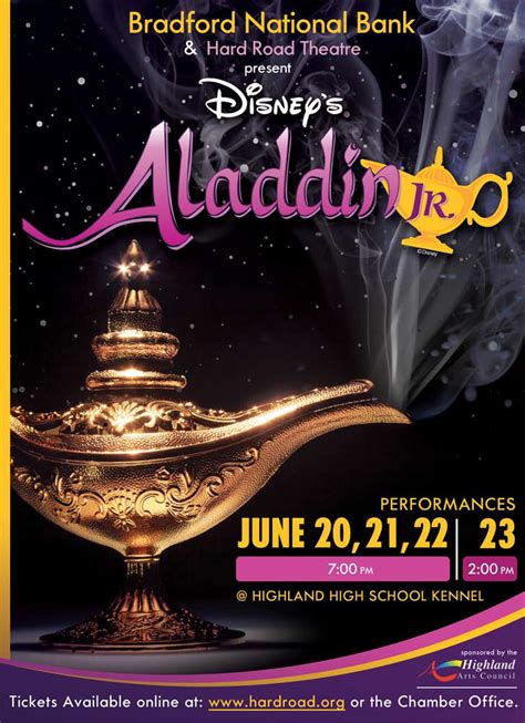 Disneys Aladdin Jr Opening Soon Hard Road Theatre
