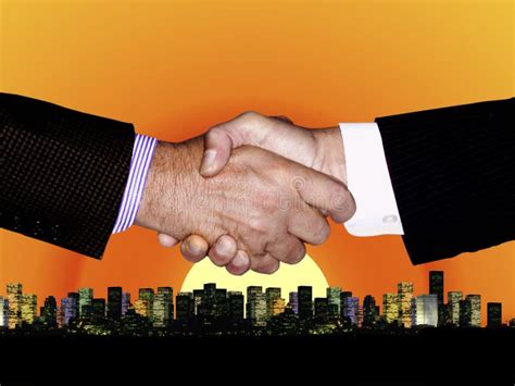 Business Men Shaking Hands Money Success Goals Investments Financial