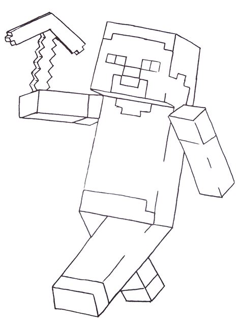 Minecraft Steve Coloring Pages Printable