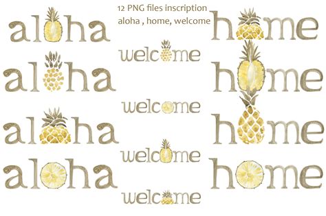Illustration Of Pineapple Aloha Lettering Welcome By