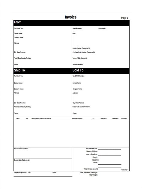 blank invoice forms   ms word excel