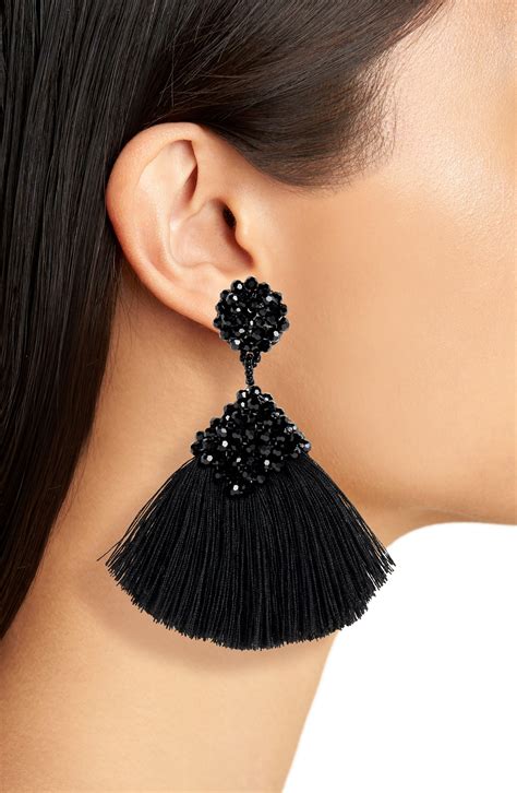 Panacea Beaded Tassel Earrings In Black Lyst