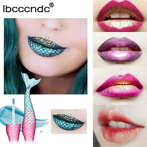 Ibcccndc Mermaid Liquid Lip Gloss Matte Metal Shimmer Waterproof