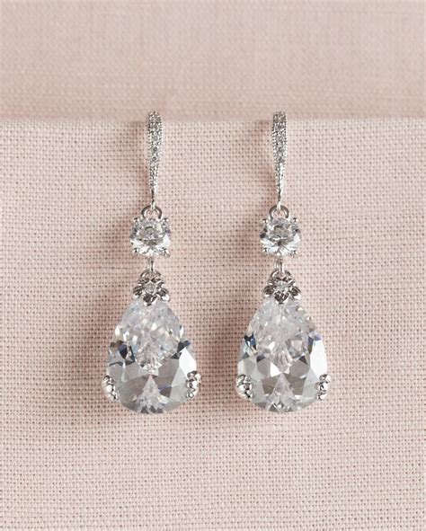 Crystal Bridal Earrings Wedding Earrings Swarovski Bridal Etsy