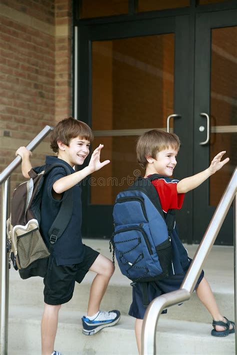 Boys Going Into School Stock Photo Image Of Friendship 3160368