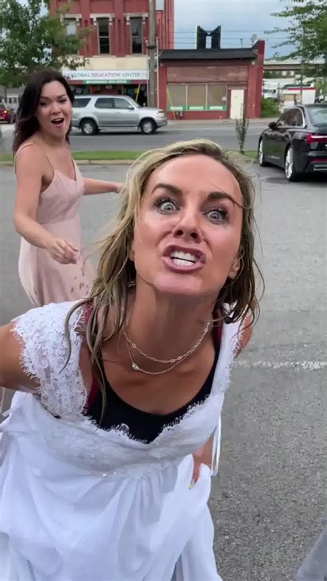 She Went Flying 🤣 She Went Flying 🤣 Bride Attempts To Fit Into Wedding Dress By Blake K
