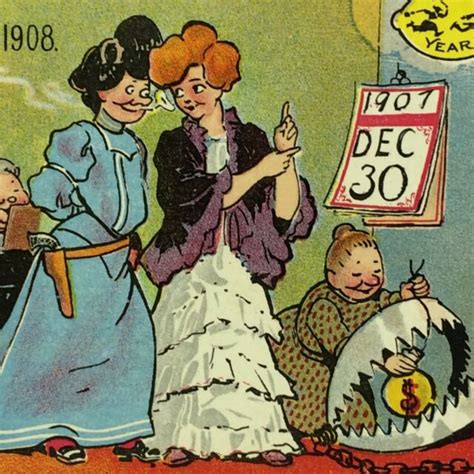Vintage Postcard Humorous Leap Year Cartoon Funny Unused Illustrated