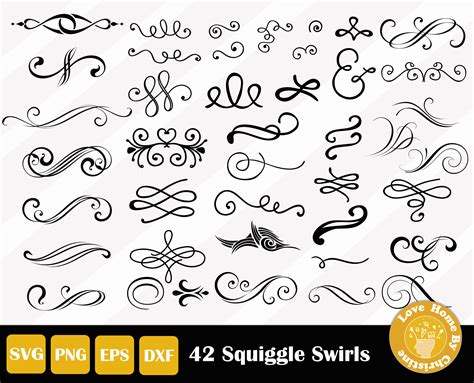 42 Squiggle Swirls Svg Files For Cricut Silhouette Files Easy Etsy