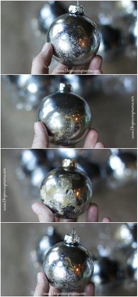 5 Minute Diy Mercury Glass Christmas Ornaments • The Pinning Mama