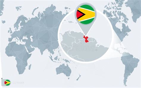 Infographic Para Guyana Mapa Detallado De Guyana Con La Bandera Ilustración del Vector