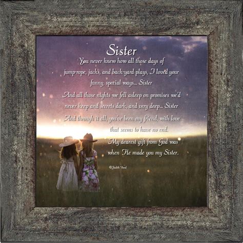 Sister For My Sister Special T For Sister From Sibling Framed