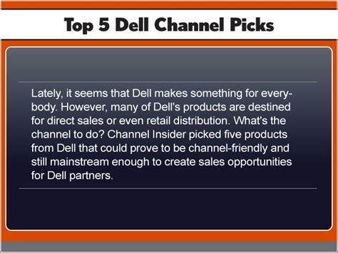 Top 5 Dell Channel Picks