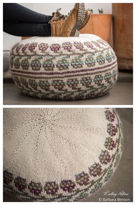 Knit Pouf Ottoman Knitting Patterns Knitting Pattern In 2021