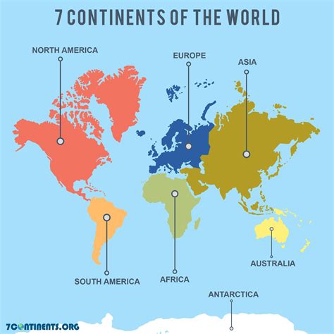 Map Of 7 Continents And 5 Oceans