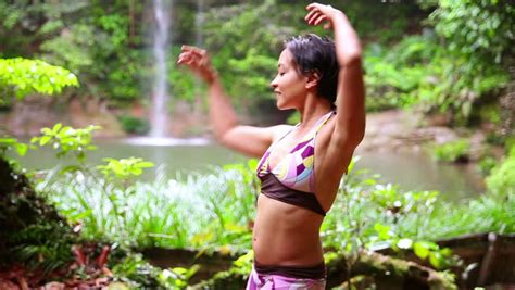 Sexy Dancer On Waterfall In Borneo Rainforest Stock Footage Video 3045664 Shutterstock