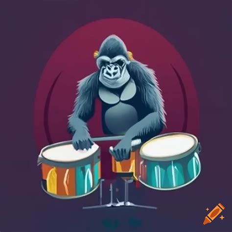 Gorilla Playing The Drums On Craiyon