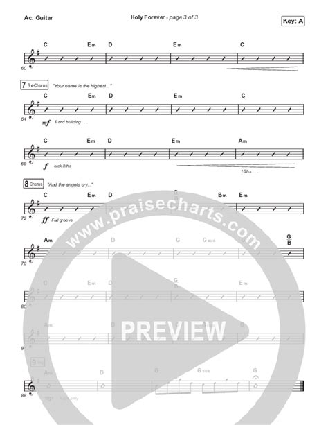 Holy Forever Unison 2 Part Acoustic Guitar Sheet Music PDF Chris