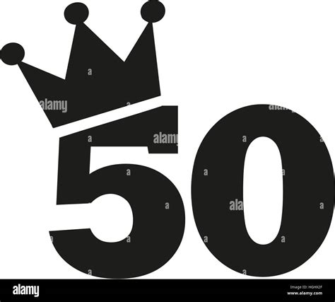 50th Birthday Number Crown Stock Photo Alamy
