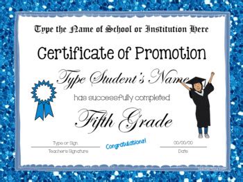 End of Year Certificates - Fifth Grade - Editable by Nyla's Crafty Teaching