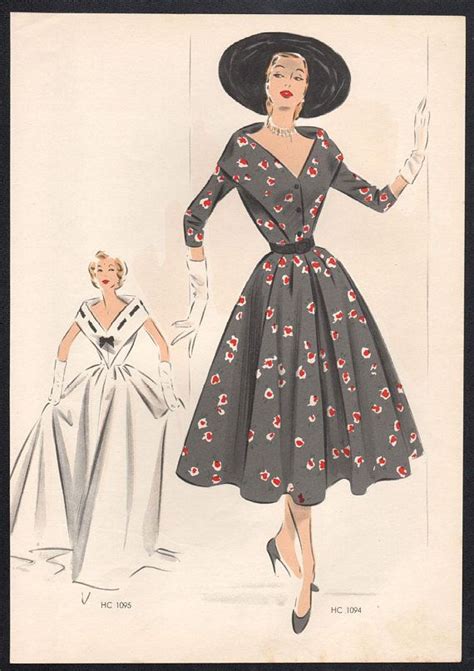 The 1950's marked the beginning of one of the biggest economic booms in us history and spurred the rise of consumerism and american excess that has. Original French 1950s fashion illustration lithograph ...