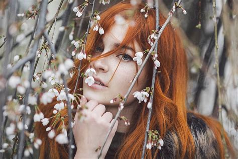 Beautiful Redhead With Freckles By Stocksy Contributor Maja Topcagic