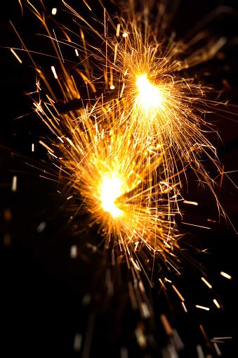 Burning Festive Bright Sparkling Sparklers Stock Photo Download Image