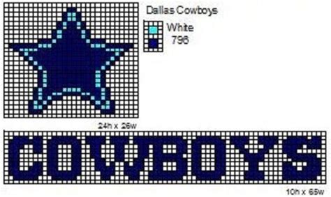 Aida 14, white 197w x 140h stitches size(s): Crochet Fanatic: NFL Logos and Name Plates | Cowboy ...