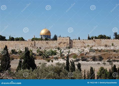 Gold Jerusalem Stock Photo Image Of Mosque Cloud Holly 7422140