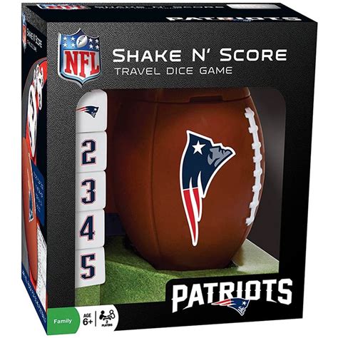 Nfl Masterpieces Shake N Score Travel Dice Game New England Patriots