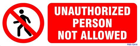 Aditya Sign Unauthorized Person Not Allowed Sign Board Set Of 2 Qty