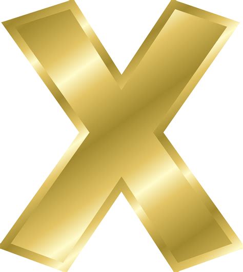 Big Image Gold Letter X Png Clipart Full Size Clipart 1378852 Pinclipart