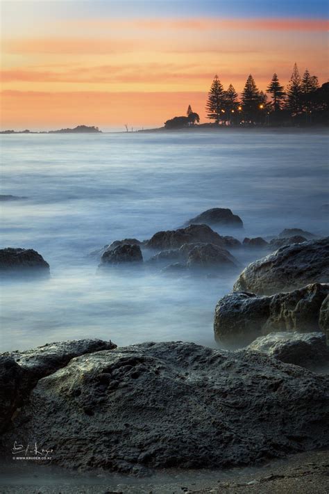 Sunrise At Mt Maunganui Main Beach New Zealand Rlandscapephotography