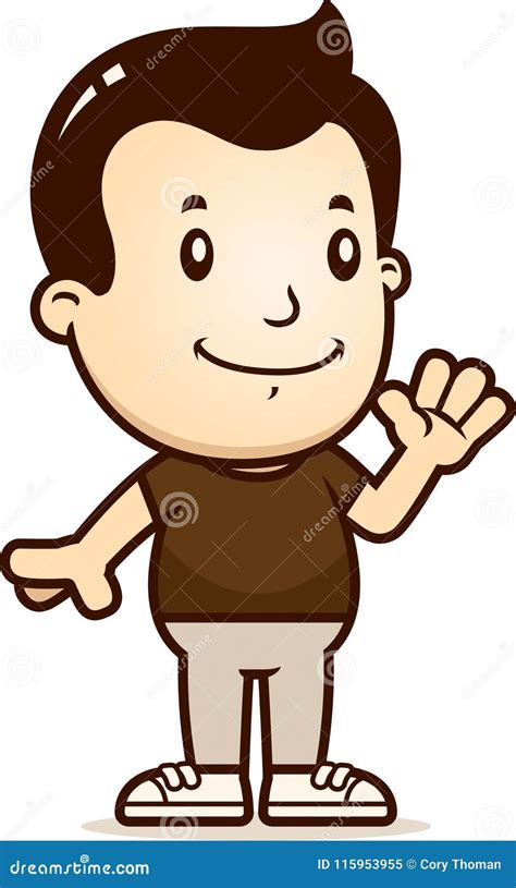 Cartoon Boy Waving Stock Vector Illustration Of Smiling 115953955