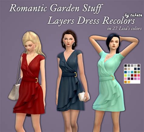 Romantic Garden Stuff Layers Dress Recolors The Sims 4 Catalog