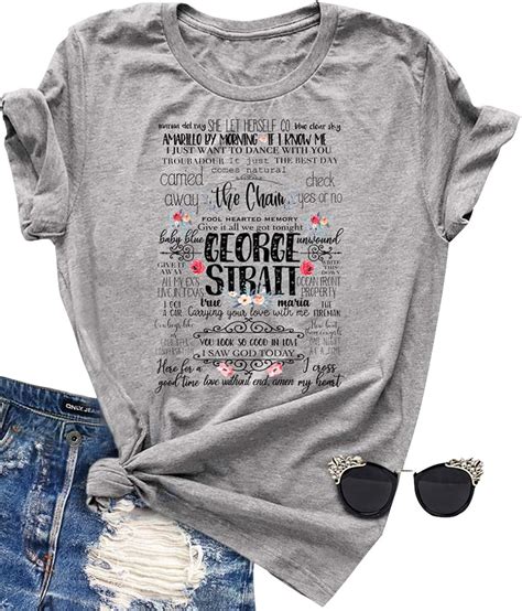 Vintage Country Music T Shirts Women Classic Songs Funny Letters Shirts