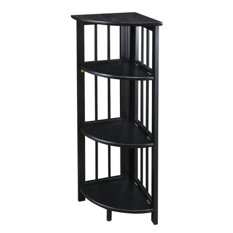 Casual Home 4 Shelf Corner Folding Bookcase Black At